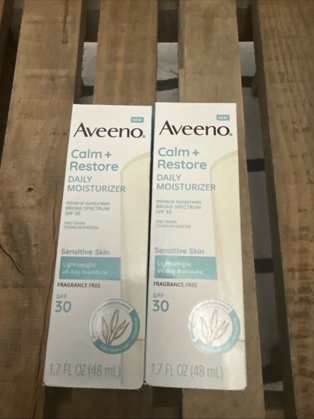 2- Aveeno calm & restore daily moisturizer spf 30